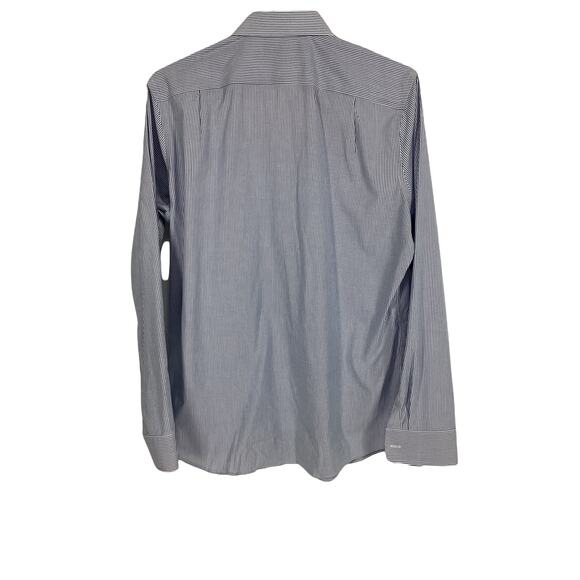 Goodfellow & Co Blue & White Pinstripe Slim Fit Button Down Shirt Size Large - Picture 6 of 9